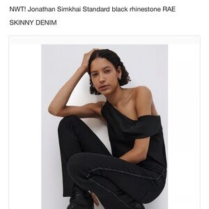 Jonathan Simkhai Black Rhinestone Skinny Jeans